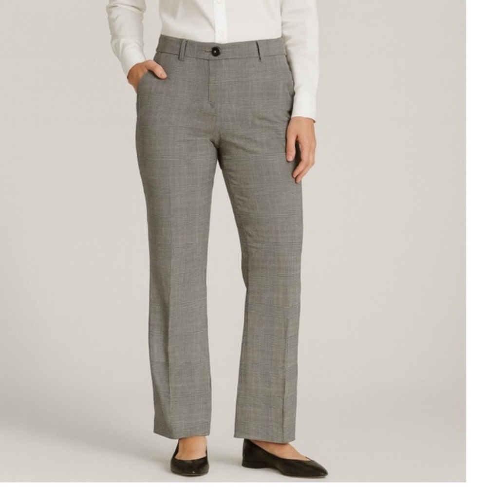 NWT Ralph Lauren Adelle Glen Plaid Trouser Pants in Black and Creamy White